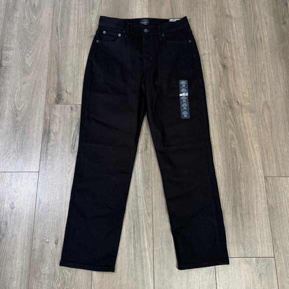 J.Crew Curvy Essential Jeans Womens 26 Black Straight All-day Stretch High Rise - Picture 3 of 7